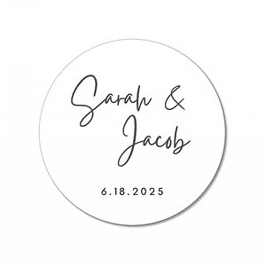 Personalized Wedding Stickers, Minimalist Wedding Party Favor Labels, Invitation Envelope Seals