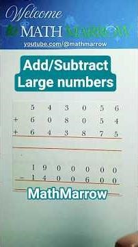 How to add and subtract large numbers #MathMarrow #huge numbers #minus #difference #sum