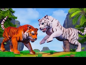 Epic Tiger Battle: Tiger vs White Tiger Showdown! Funny Animal Fights 2025