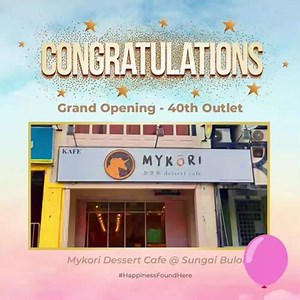 Peeps from Sungai Buloh, where you at? Mykōri Dessert Cafe - Sungai Buloh is finally OPEN! Come and experience the best dessert in town today! Jom layan! 🎉 Come Say Hi! We are having 20% off from your total bill valid only from 17-18 July 2019! Address; No 9, jalan BRP 1/3 Bukit rahman Putra 40160 Sungai Buloh selangor. Our Operations Hours; Weekdays 2pm-11pm Weekends 1pm-11pm Last call 10.45pm #NewOutlet #MykoriSungaibuloh #Mykoridessertcafe #dessertcafe #happinessisonitsway #definehappiness #
