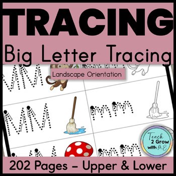 Large Letter Tracing Writing Uppercase and Lowercase Letters Practice Worksheets