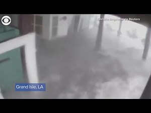 Water slams home in Grand Isle, Louisiana as Hurricane Ida moves in