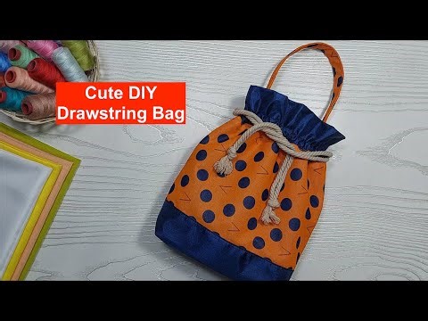 DIY a Cute Drawstring Bag | Sew a Stylish Small Handbag / Mini Handbag | Fabric Handbag