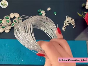 How to Make Bridal Crown with Green Gems | Wedding Decoration Ideas