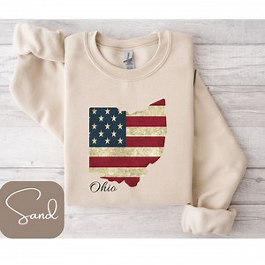 Ohio Vaterland T-Shirt, Ohio Sweatshirt, Ohio Shirt, Vintage amerikanische Flagge Shirt, 4. Juli Ohio Shirt, Unabhängigkeitstag Shirt - Etsy.de