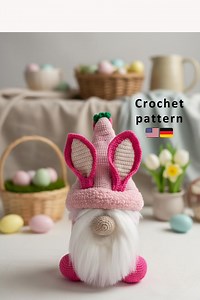 Crochet Gnome Pattern PDF | Amigurumi With Removable Carrot Hat | Easter Gnome Tutorial | Home Decor - Etsy