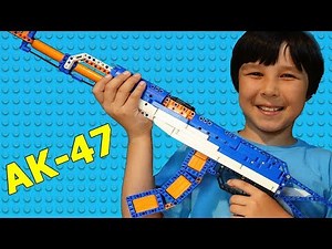 I BUILT LEGO like Toy AK 47 Working Replica Gun in NERF colors | Lucas World Toys Unboxing & Review