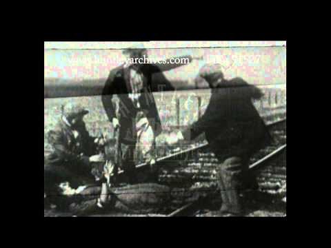 Woman Chained to Train Tracks, 1920's - Film 91527