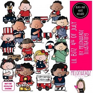 4th of July clip art Independence Day clip art Lil Bitz clip art COMBO PACK