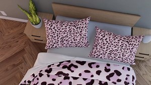 Feelyou Pink Leopard Print Comforter Set King Size Kids Cheetah Bedding Set for Boys Girls Teens Animal Print Comforter Breathable Safari Duvet Set Room Decor Quilt Set