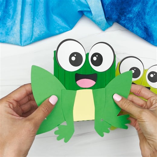 🐸 Frog Popsicle Stick Craft ✂️ Get the template on the blog | Simple Everyday Mom