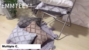 Amazon.com: EMMTEEY Boho Pillow Cases 18x18 Inch Set of 2, Striped Embroidered Faux Fur Pillow Covers - Wrinkle Free & Decorative Accent Cushion for Sofa Couch Bed (Beige) : Home & Kitchen