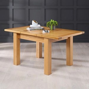 [Hot Item] Seats 4 to 6 Oak Small Extension Oak Dining Table, Modern Extended Wholesale Dining Table for Home Dining Room Restaurant and Hotel