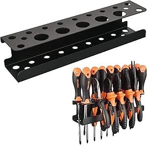 Mayouko Magnetic Screwdriver Wrench Organizer, Aluminum Rail Magnetic Tool Holder, Hand Tool Holder, Toolbox Accessories, Fits Up to 14 Screwdrivers/Wrenches (Tools not Included)
