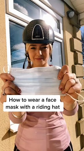 How to wear a face mask with a riding helmet #laurenellaequine#facemasks#horserider#horsesontiktok#equestriangirl#horseriding#horse#horsegirl#howto#fy | Kimberly Stewart