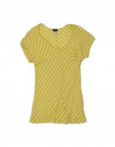 Vintage Armani Jeans Longline T-shirt Top EU 40 Medium In Yellow Striped | ASOS