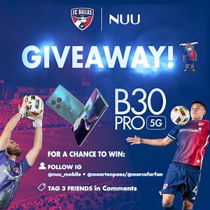 ⭐️ THE STARTING 11 SWEEPSTAKES ⭐️ NUU B30 PRO 5G PHONE GIVEAWAY! ⭕️ FOR A CHANCE TO WIN : ✅ Follow IG @nuu_mobile @maartenpaes/@marcofarfan ✅ Tag 3 friends in Comments ------------------------------ Terms and conditions: 1. Prize: 11 x NUU B30 Pro 5G valued at $299. The prize is non-transferable and cannot be exchanged. 2. One entry per person. 3. ⁠Duration: July 2nd, 2024 to July 11th, 2024 12:00am CT. Late entries will not be considered. 4.⁠ ⁠Winner Selection: A winner will be randomly selecte