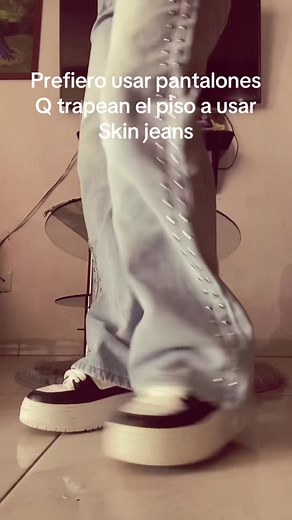 Prefiero pantalones anchos sobre skinny jeans