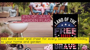 Hello 4th of July Patriotic Land of the Free Garden Flag Double Sided 12.5 x 18.5 Inch Outside Decor, Yard Outdoor Independence Day Decorative Flags