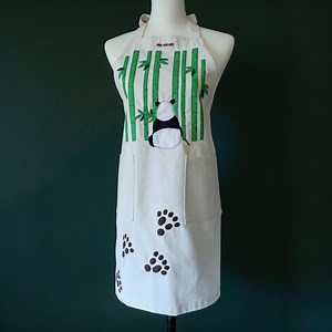 Handmade Panda Appliqué Apron – Free Size – Japanese Cotton – Large Pockets – Calm Nature Gift - Etsy Canada