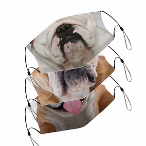Bulldog Face Mask With Filter Pocket & Nose Wire for Adult , Washable Reusable Face Cover - Etsy