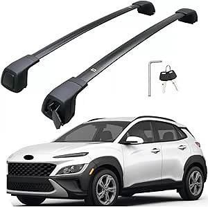 Upgraded Cargo Racks for 2018-2023 Hyundai Kona Roof Rack Cross Bars Rail Luggage Carrier Lockable Accessories
