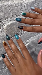 1.9K views | This blue aura set was created by @statomdesigns using IBD Hard Gel. Our self-leveling gel allows for easy application and provides a permanent high-shine finish. ✨ | ibd | Facebook