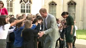 Royal couple greet children in Brighton