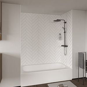 [Hot Item] Customized Shower Wall Panel Easy Installation Cultured Marble Tub Surrounds