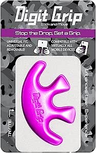 Digit Grip™ -Phone Grip -Cell Phone Holder for Hand-Ergonomic & Comfortable Phone Finger Holder -Cell Phone Grip for Most Smartphones, Phone Case, Tablets Accessory (White) (Pink)