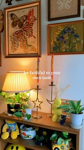 Be faithful to your own taste🌙 #vintagehomedecor #homedecor #vintage #70s #crewel #midcenturymodern #lotuslamp #vintagestyle #bohovibe #mushroom | Golden Vintage