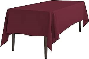 LinenTablecloth 70 x 120-Inch Rectangular Polyester Tablecloth Burgundy