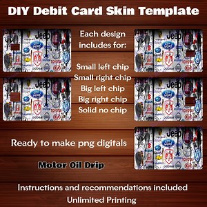 Motor Oil Drip Debit Card Skin Template (digital PNG) - Etsy