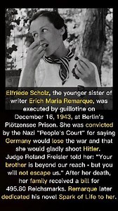 Elfriede Scholz: the courageous sister of Erich Maria Remarque #history #ww2 #nazigermany #remark #ErichMariaRemarque #sparkoflife #execution #facts #truestory #HistoryReels #wartime #germanyhistory #NaziWarCrimes #plötzensee #womeninhistory #resistance #freedomofspeech #historicalfacts | Wonders You've Unseen and Unread