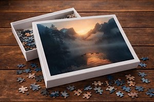 Misty Mountain Lake Jigsaw Puzzle – Serene Sunrise Reflection, Adult Relaxation - Etsy Canada