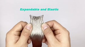 Tinned Copper Braided Cable Shielding Sleeve Metal Wire Loom Sheathing EMI RFI ESD Protector Grounding Mesh Flat Tubular Expandable 1/2" W(0.32" ID)-9FT