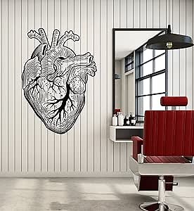 Large Vinyl Wall Decal Anatomical Heart Beat Hospital Clinic Decor Stickers Mural (g6006) Black