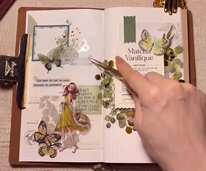 5.8K views · 516 reactions | Matcha themed Journal ASMR | Brave's Stickers ASMR TV | Facebook