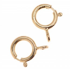 Spring Ring Clasps, Round with Open Ring 5.5mm, 14K Gold-Filled (4 Pieces)