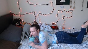 Wets her pants while on the phone