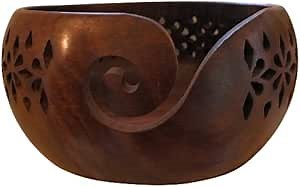 ARTIZANSTORE Handmade Wooden Yarn Bowl Wool Ball Holder Knitting Bowl Home And Office Decor