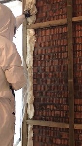 Icynene Spray Foam Insulation filling all gaps, cracks and service holes. For advice or a free quote please call Susan on 07734812391 or 01355303645. | JSJ Foam Insulation Ltd