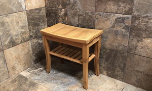 Watch Review of the Bamboo Shower Bench and Bath Chair Seat on Amazon Live