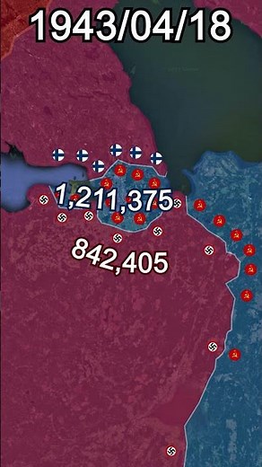 Siege of Leningrad (WW2) *Every Day With Army Sizes* #shorts #animation #map