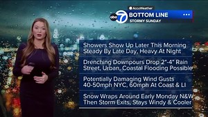 High impact storm bringing drenching downpours & strong wind gusts on the way! Scattered rain turns steady late afternoon, messiest weather moves in tonight. 2”-4” of rain can lead to flooding, peak gusts 50-60 mph can produce damage. Timing and threats on this ABC7NY Alert Day: | Dani Beckstrom