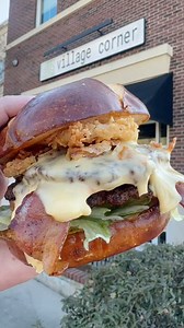 Sink your teeth into the “Beer Cheese Bacon Burger” at Village Corner Comfort Kitchen & Bar! This flavor-packed delight boasts a toasted pretzel bun with a double smash burger, bacon, beer cheese, crispy onions, BBQ mayo, iceberg lettuce, and tomato. #CabarrusBurgerMadness is coming to an end on March 31! 🗳️ | Explore Cabarrus