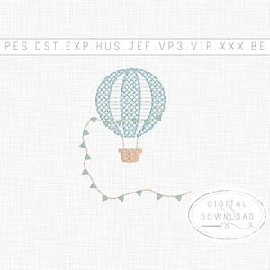 Patchwork Hot Air Balloon Frame Embroidery Design for Name or Monogram | Baby Shower Gift | Nursery Decor | Personalized Baby Digital File - Etsy