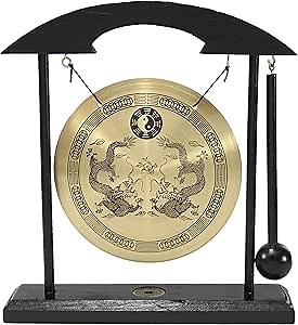 Brass Zen Table Gong Feng Shui for Home Office Desktop