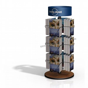 [Hot Item] Customized Floor Standing Metal Spinner Brochure Greeting Card Book Display Stand Rack