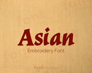 Asian Embroidery Font - 8 Sizes - BX, PES 9 Formats - Asian Letters - Oriental, Italic Machine Embroidery Alphabet - Etsy